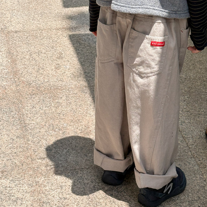 【80-130】シンプルロングパンツ