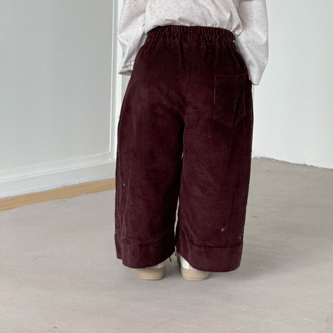 【80-150】ドッグ刺繍コーデュロイパンツ
