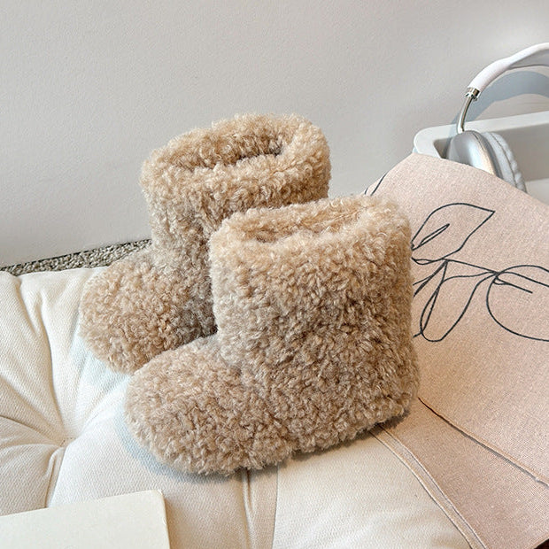 【13.5-20.0】ふわふわショートブーツ