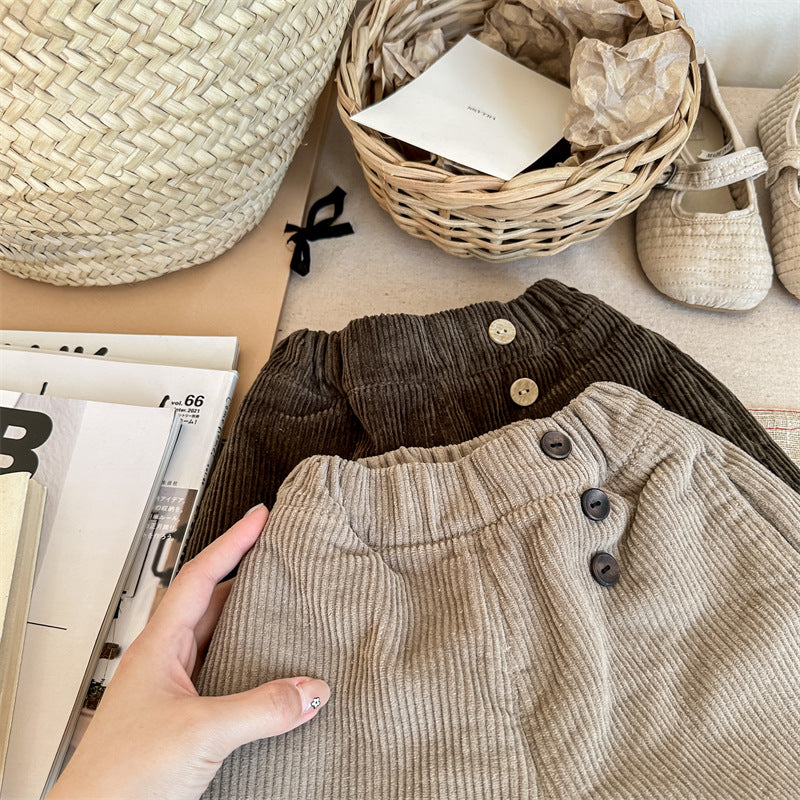 【80-130】コーデュロイワイドパンツ