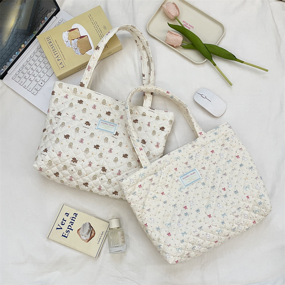 パターンプリントキルティングバッグ