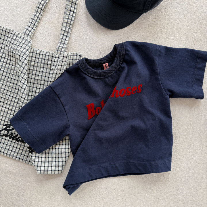【80-130】英字ロゴプリントTシャツ