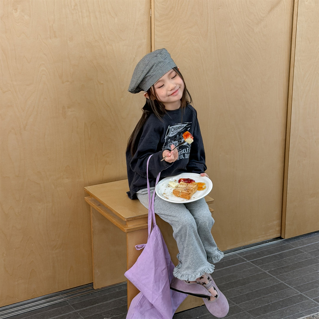 【80-130】フリルヘムロングパンツ