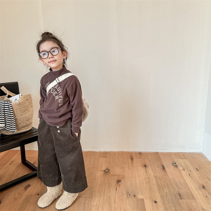 【80-130】コーデュロイワイドパンツ