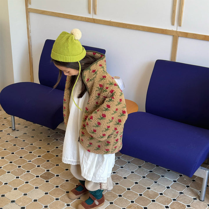 【80-130】花柄フリースジャケット