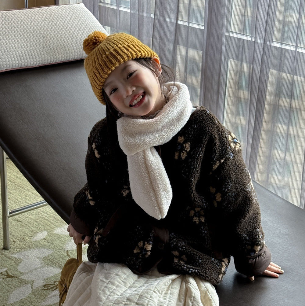 【100-150】花柄ボアジャケット