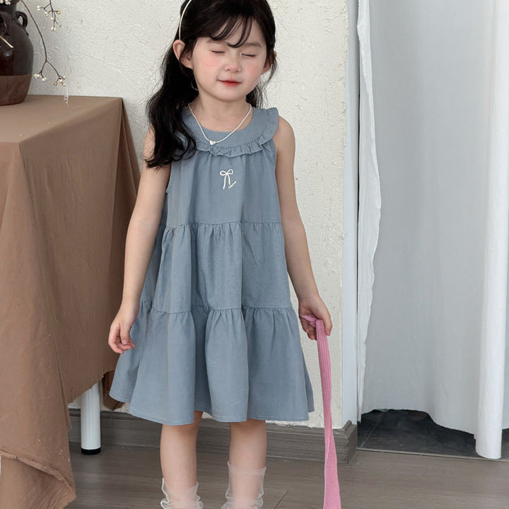 【90-140】ティアードノースリーブワンピース