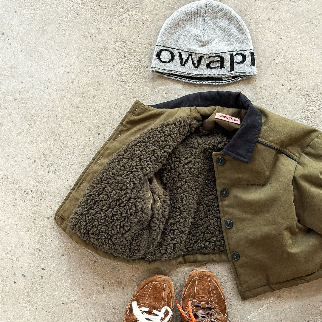 【80-130】バイカラー中綿ジャケット