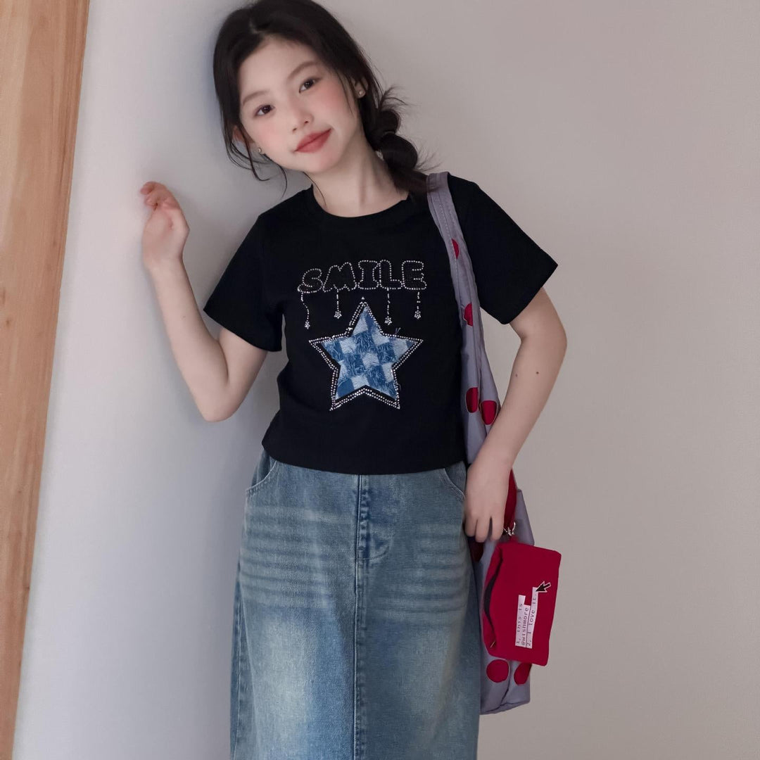 【100-150】SMILE＆STAR Tシャツ