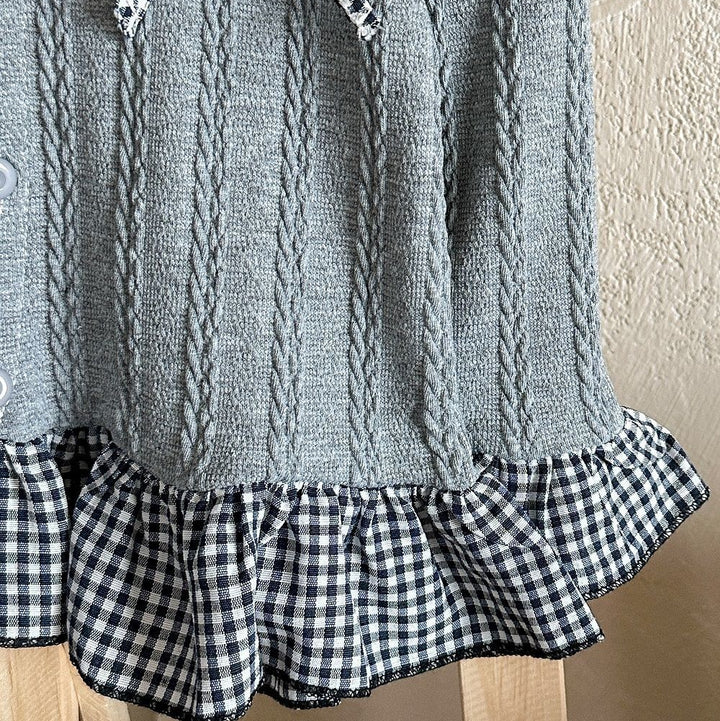 【80-150】リボン＆レイヤード風長袖トップス