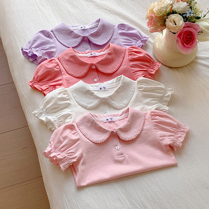 【90-140】パフスリーブポロシャツ