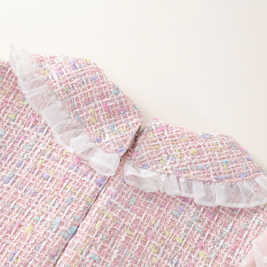 【90-140】レイヤード風長袖ワンピース