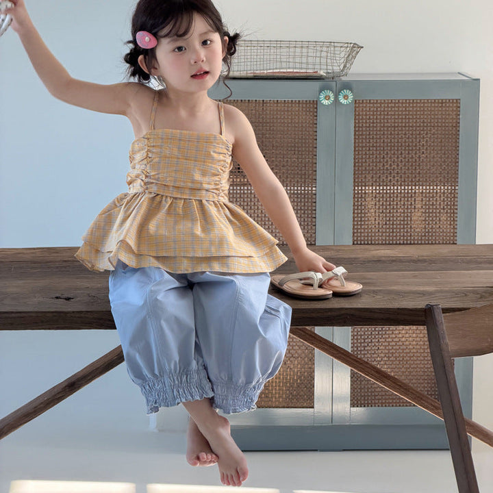 【90-140】フリルヘムバックデザインキャミソール