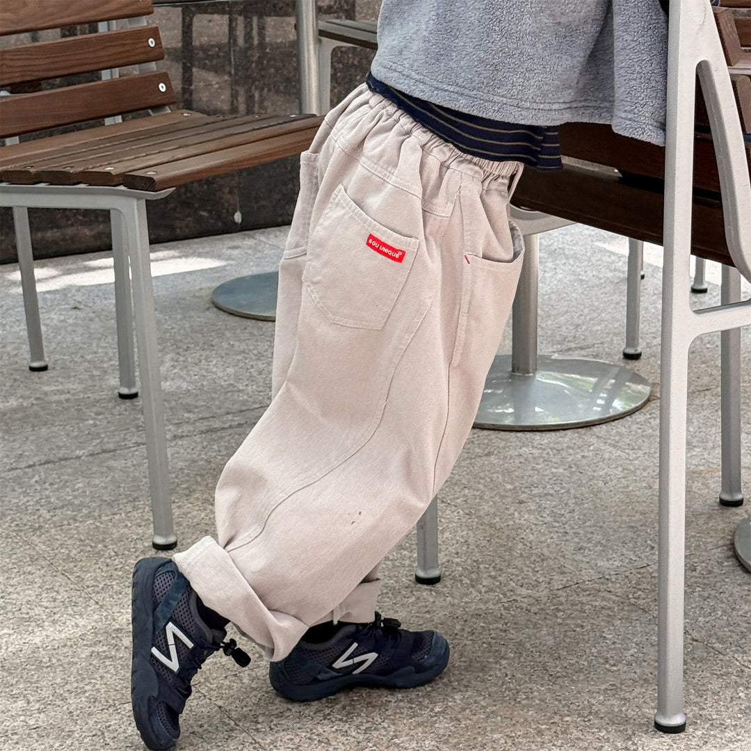 【80-130】シンプルロングパンツ