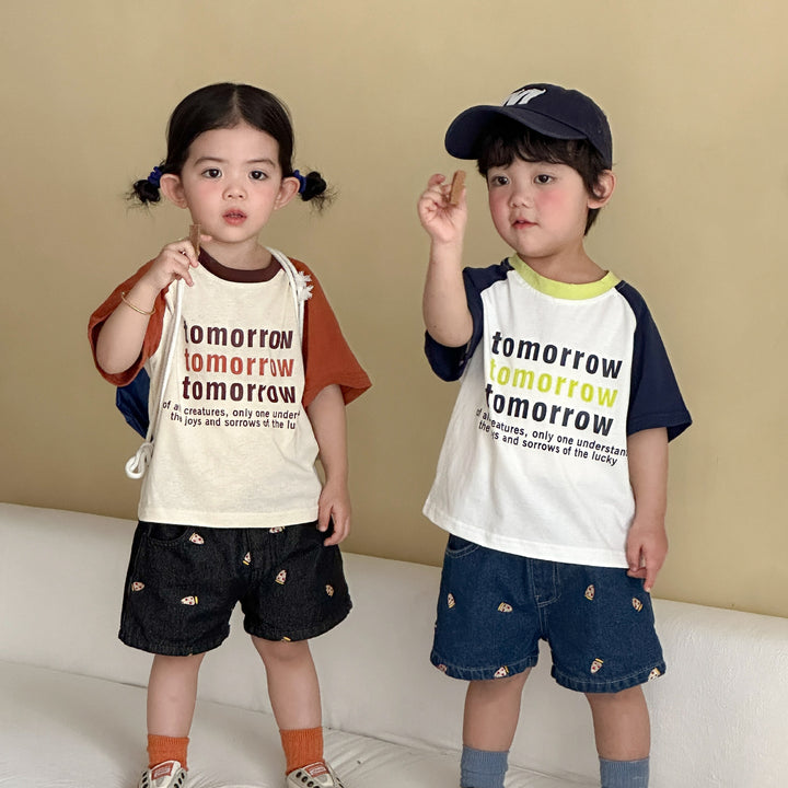 【80-150】英字ロゴラグランスリーブTシャツ