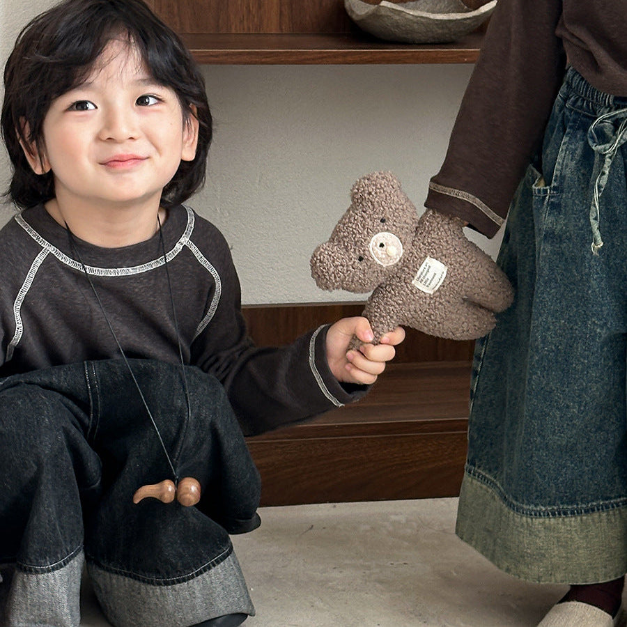 【80-140】ラインデザイン長袖カットソー