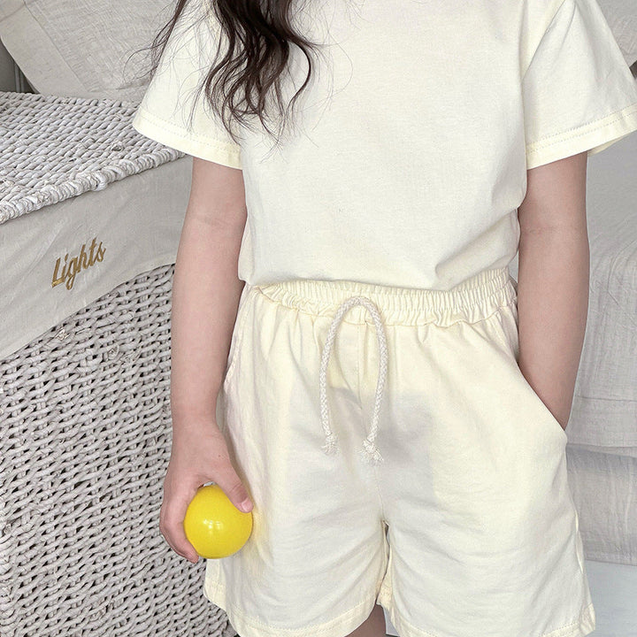 【90-150】シンプルTシャツ×ハーフパンツセット