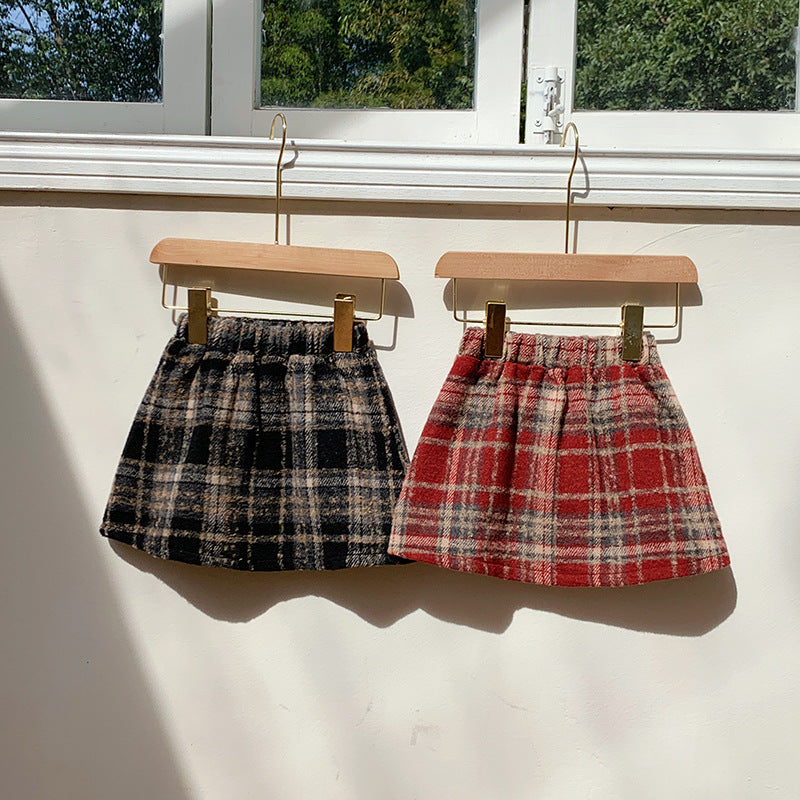 【90-150】チェック柄ミニスカート