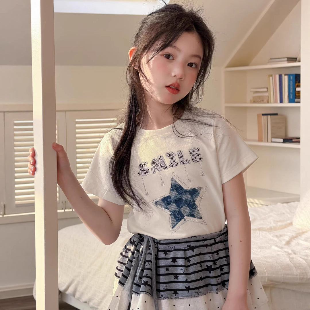 【100-150】SMILE＆STAR Tシャツ