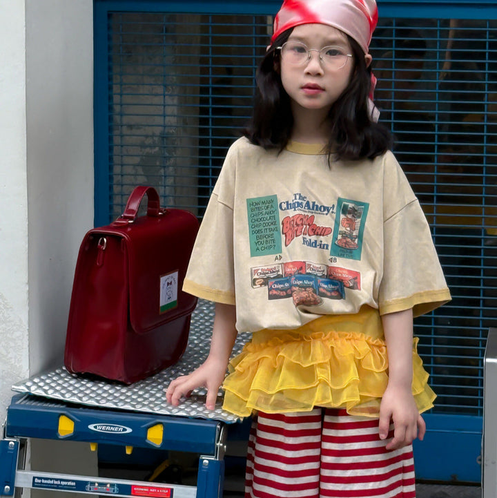【90-150】フロントプリントオーバーサイズTシャツ
