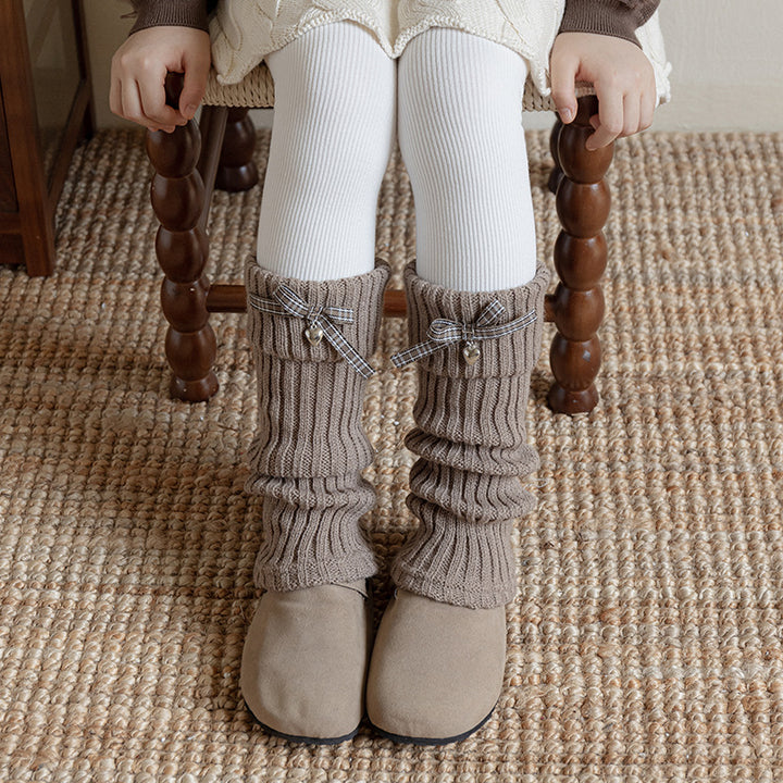 リボン＆ハートモチーフレッグウォーマー