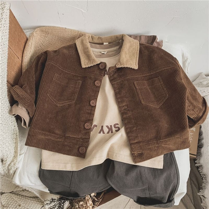 【100-140】バイカラーコーデュロイジャケット