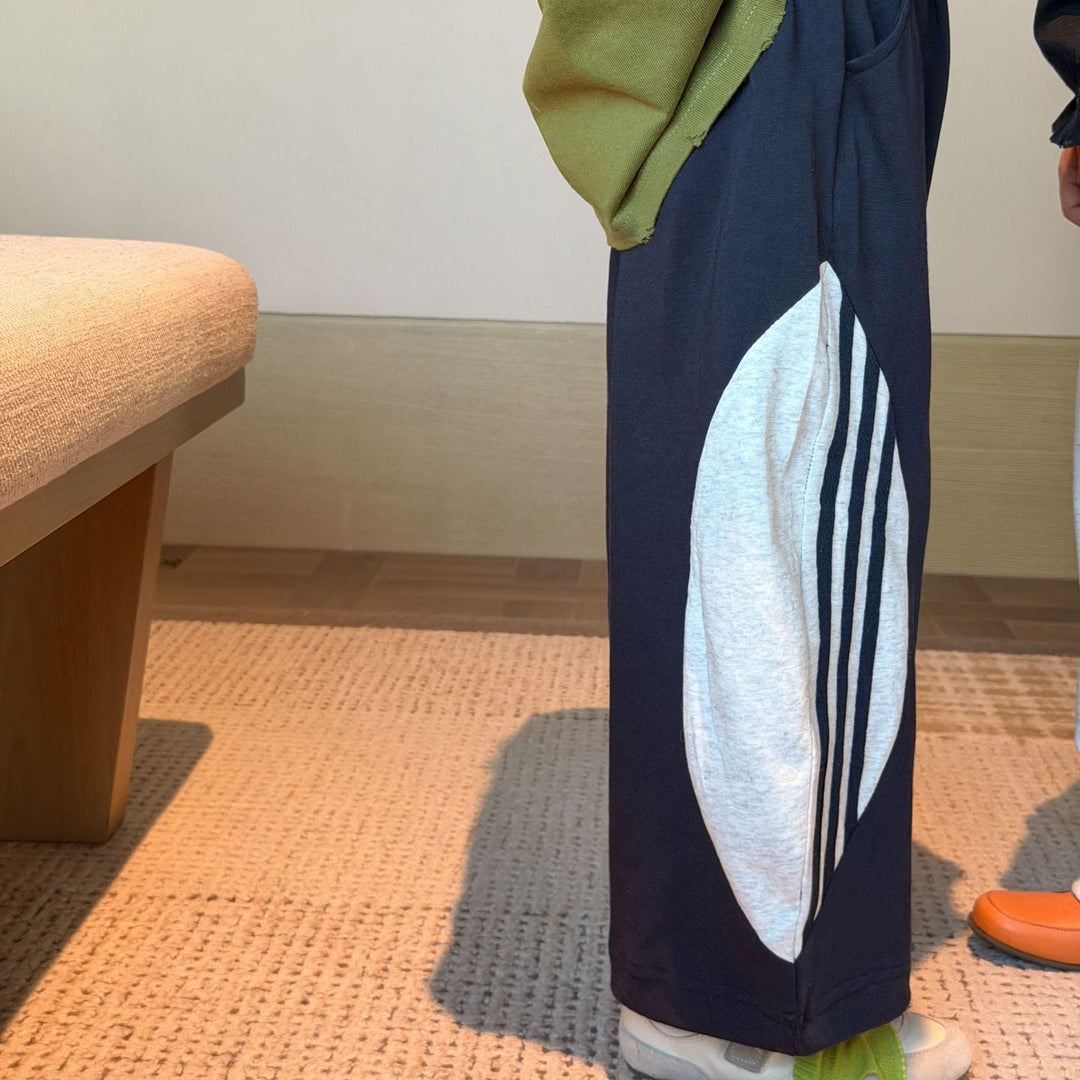 【90-150】サイドラインデザインカジュアルパンツ