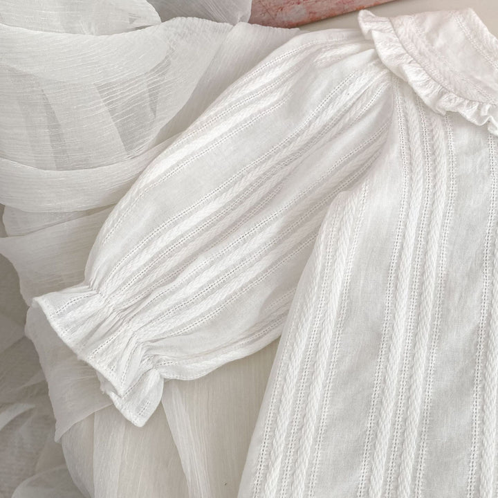 【73-120】襟付きフリルデザインシャツ