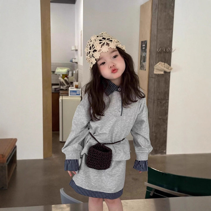 【80-140】チェックヘムデザインスカート