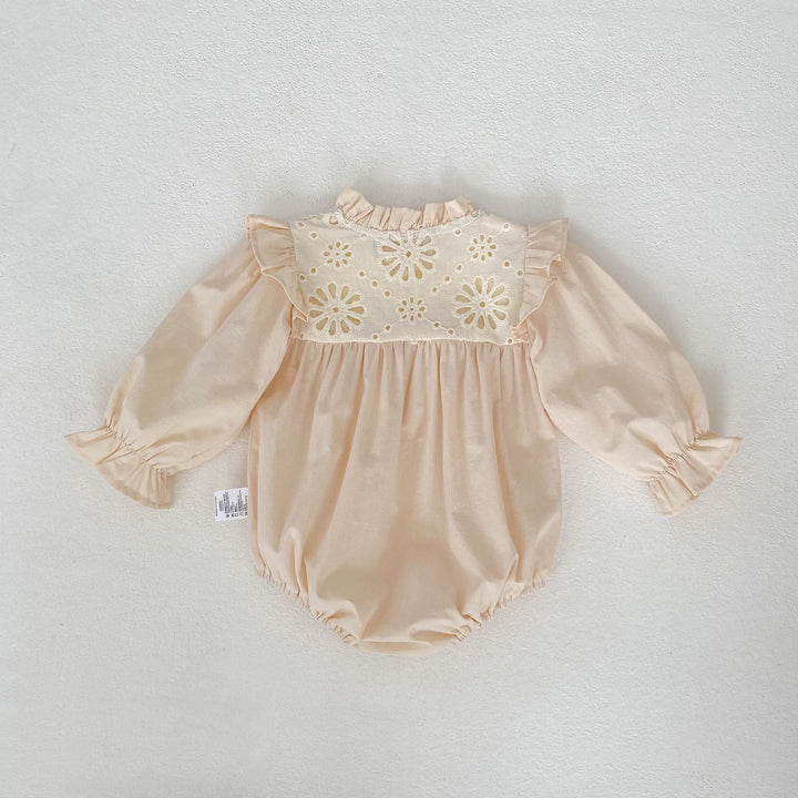 【73-100】フリルデザイン花柄ロンパース