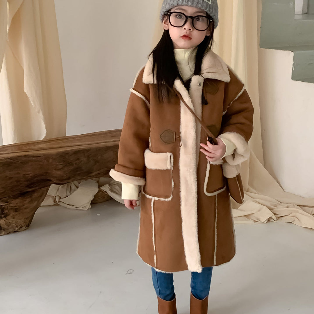 【90-150】フェイクムートンロングコート