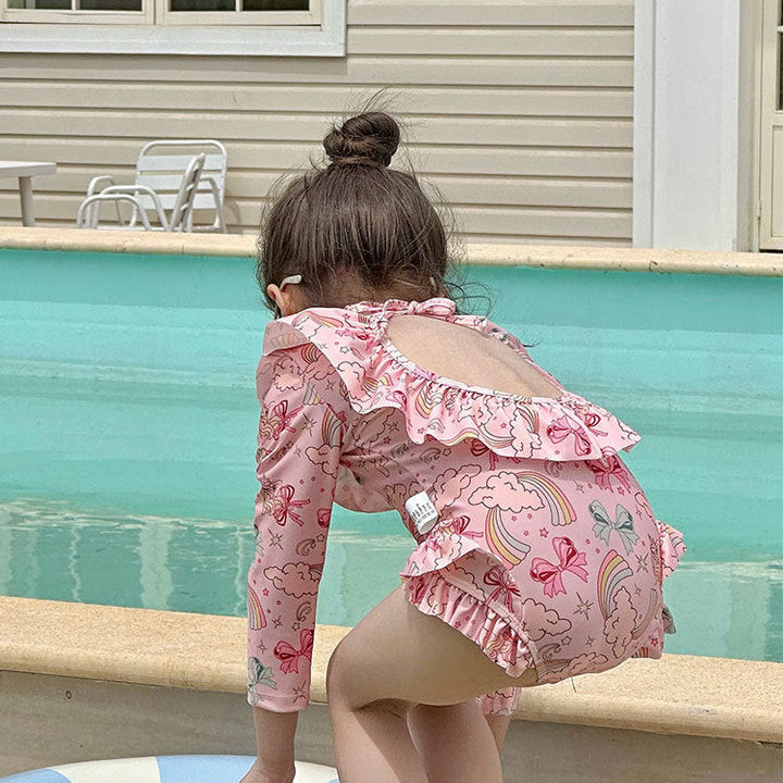 【80-135】帽子付きキュートデザインスイムウェア