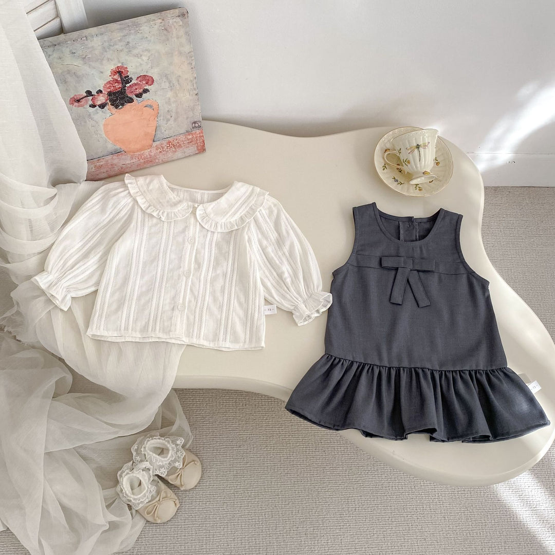 【73-120】襟付きフリルデザインシャツ