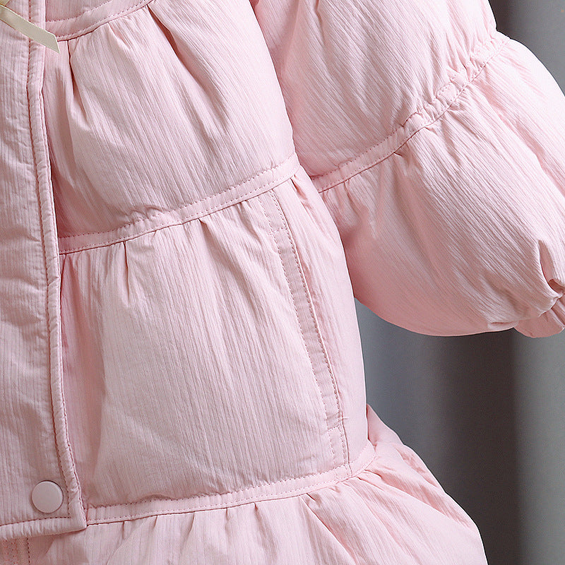 【80-130】キュートデザイン中綿ショートコート