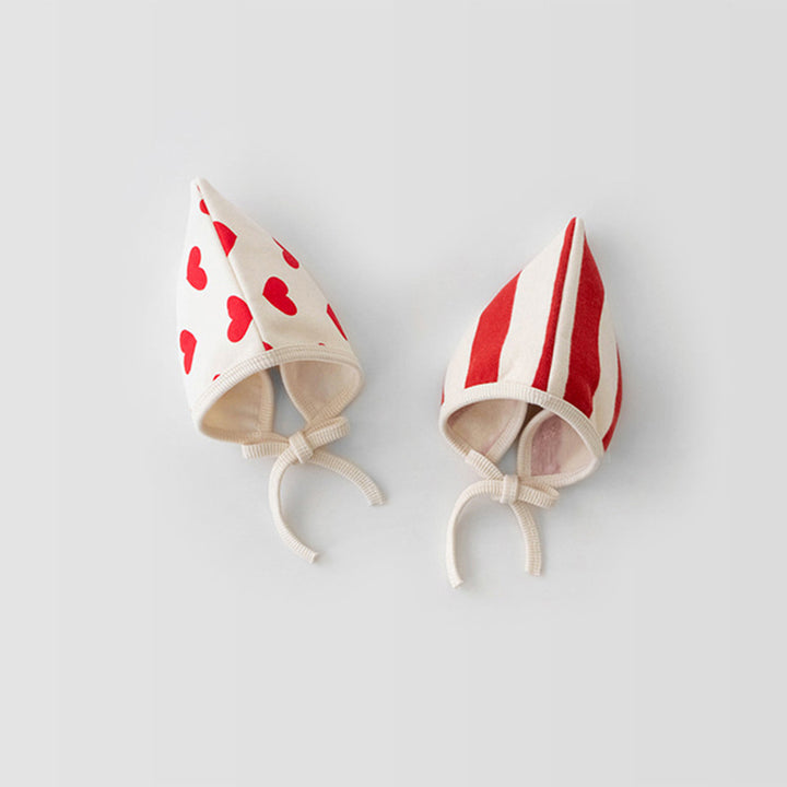 【73-90】帽子付きサンタモチーフ長袖ロンパース