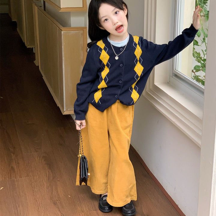 【90-150】ウエストフリルワイドパンツ