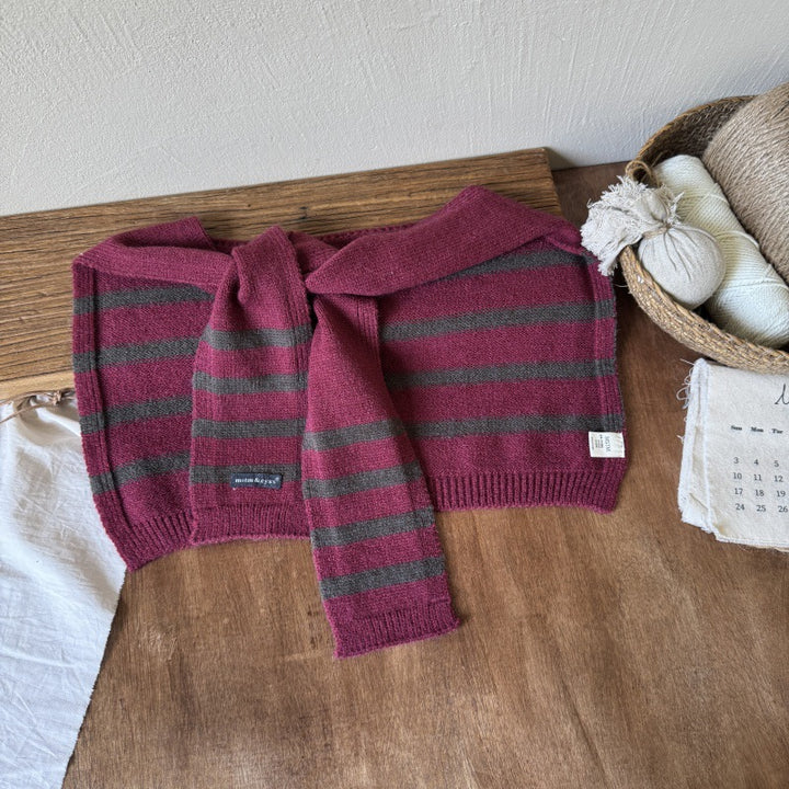 【2Y-10Y】ボーダー柄ニットショール