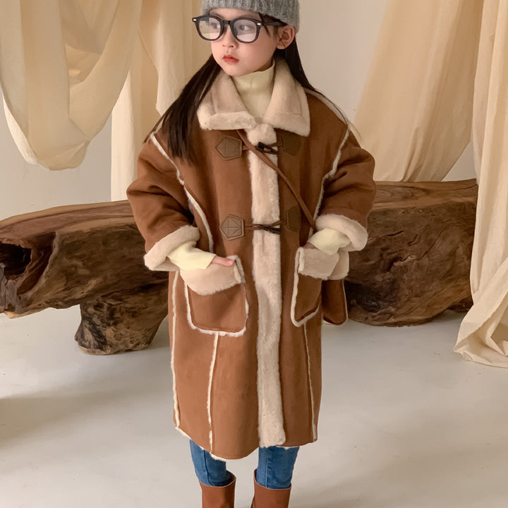 【90-150】フェイクムートンロングコート