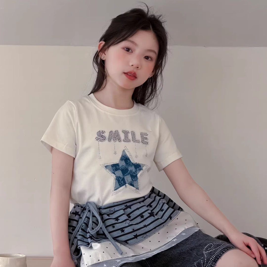 【100-150】SMILE＆STAR Tシャツ
