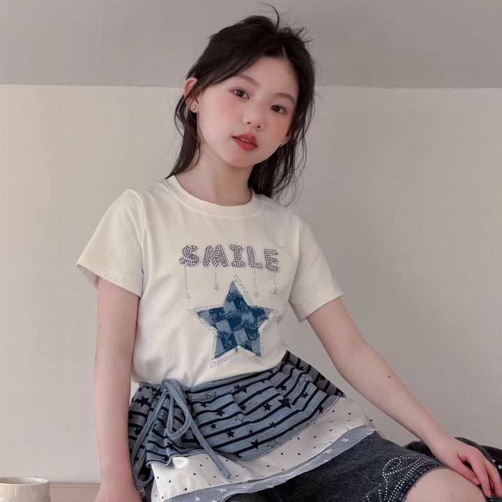 【100-150】SMILE＆STAR Tシャツ