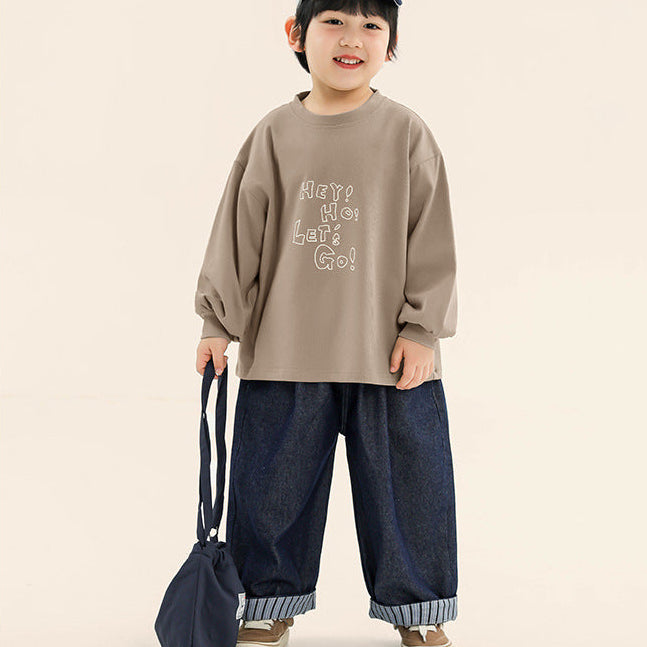 【90-140】ストライプデザインロングパンツ