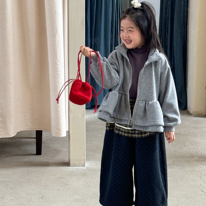 【90-140】ハイネックティアードフルジップトップス