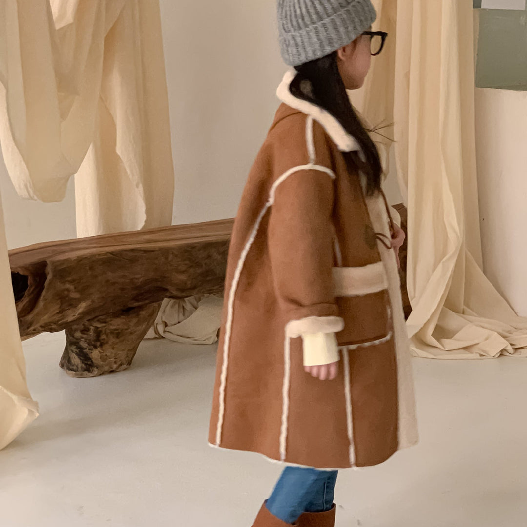 【90-150】フェイクムートンロングコート