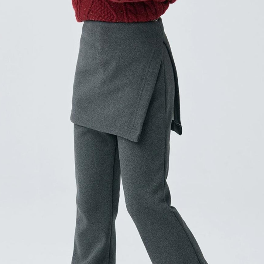 【110-150】レイヤード風フレアパンツ