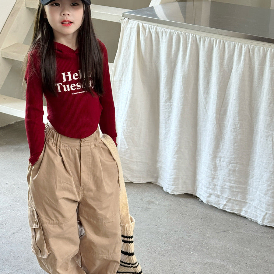 【90-150】フート付きショート丈トップス