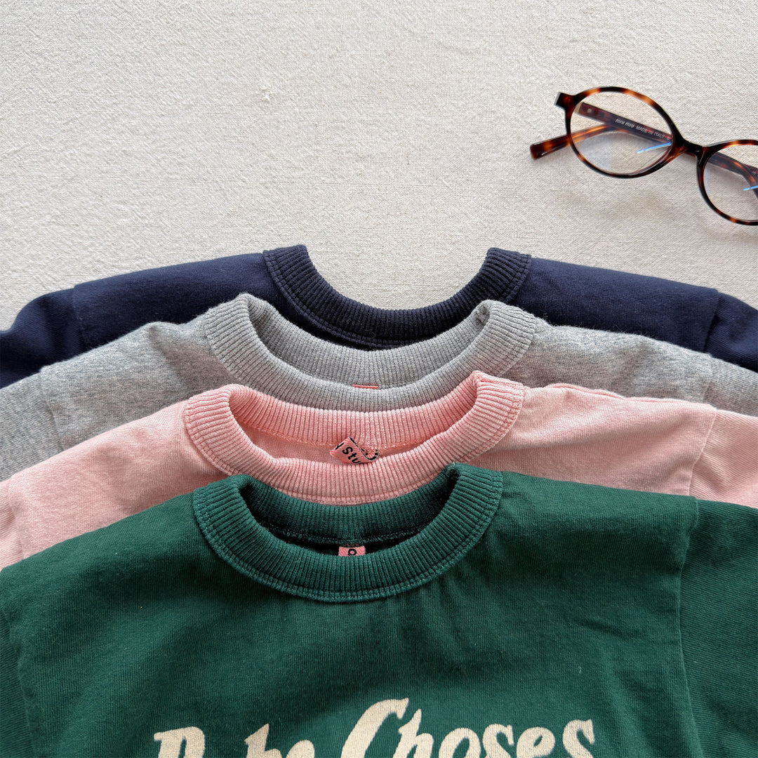 【80-130】英字ロゴプリントTシャツ