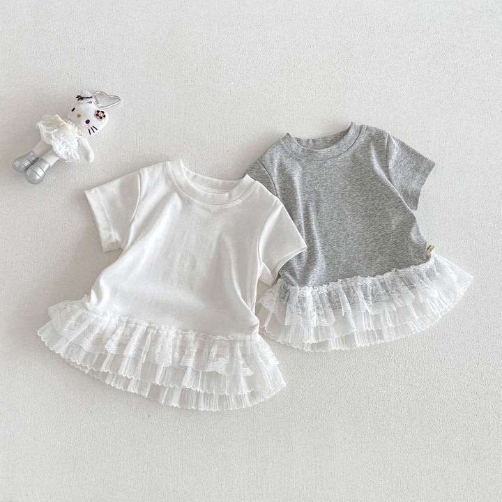 【73-110】レースティアードヘムTシャツ