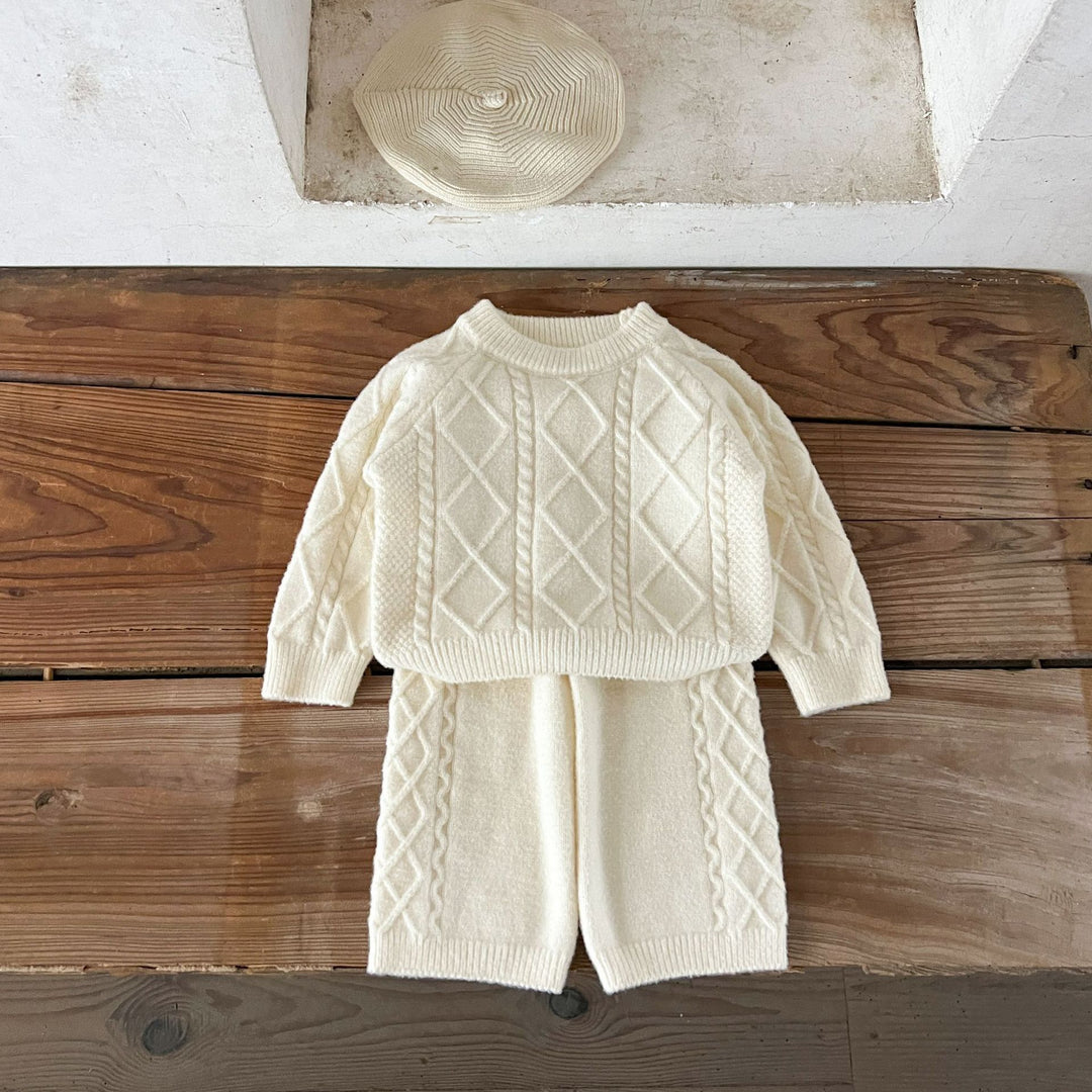 【73-110】アーガイル編みニットセットアップ