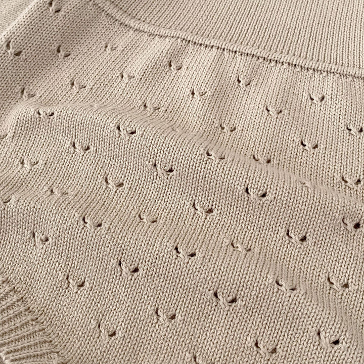 【73-90】シンプルニット長袖ロンパース