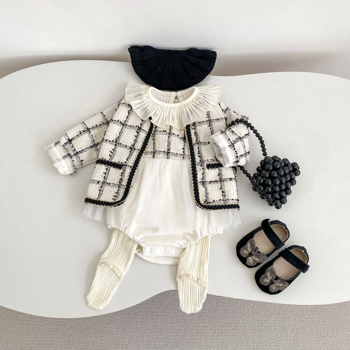 【73-100】ツイード風カーディガン